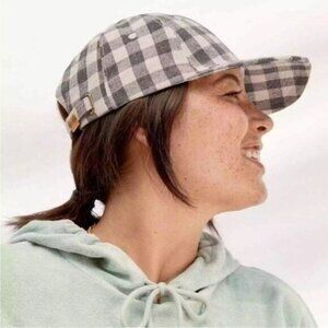 Baseball Cap COCUS POCUS Buffalo Check NEW Gray Ivory Hat Women